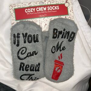 Cozy Crew Socks 1pair Cozy Socks W/ Non Stid Grippers Funny If You Can Read This
